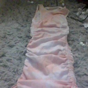 Pink and white dress